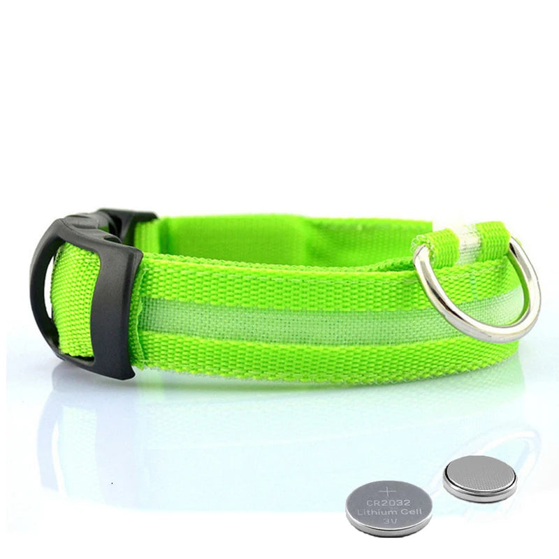 Led Dog Collar Bright at  Night Luminous Pet Products USB Charging
