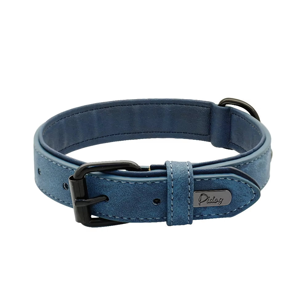 Leather Dog Collar Soft Padded Pet Collar for Small Medium Large Dogs Collar