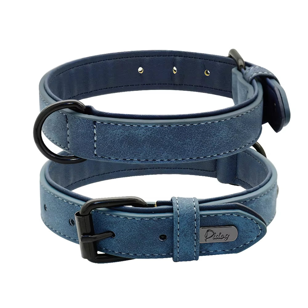 Leather Dog Collar Soft Padded Pet Collar for Small Medium Large Dogs Collar