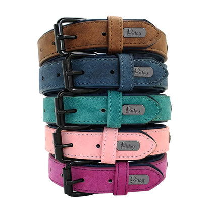 Leather Dog Collar Soft Padded Pet Collar for Small Medium Large Dogs Collar