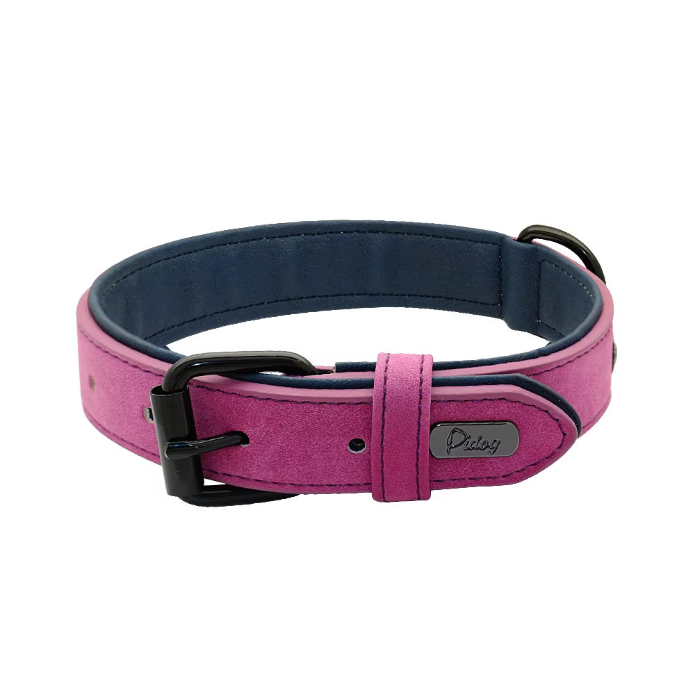 Leather Dog Collar Soft Padded Pet Collar for Small Medium Large Dogs Collar