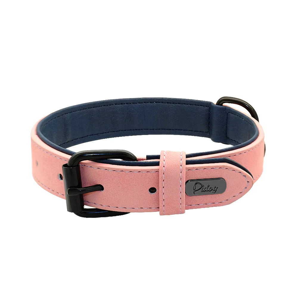 Leather Dog Collar Soft Padded Pet Collar for Small Medium Large Dogs Collar